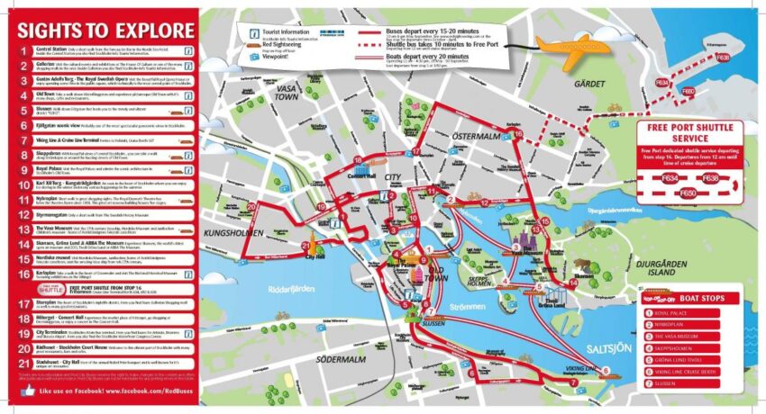 Stockholm Tourist Map - Tunnelbana Karta