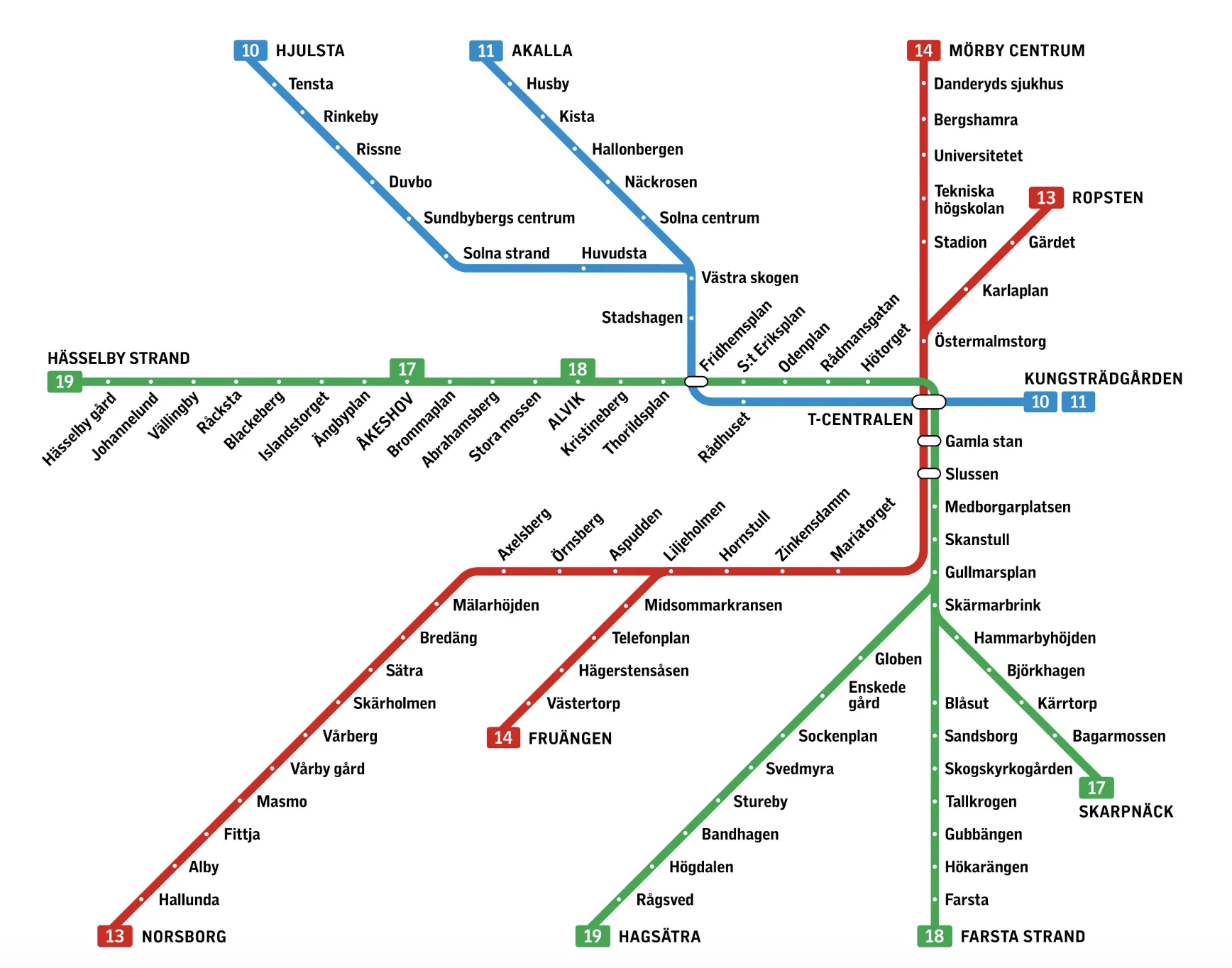 Tunnelbanan Stockholm - Tunnelbana Karta
